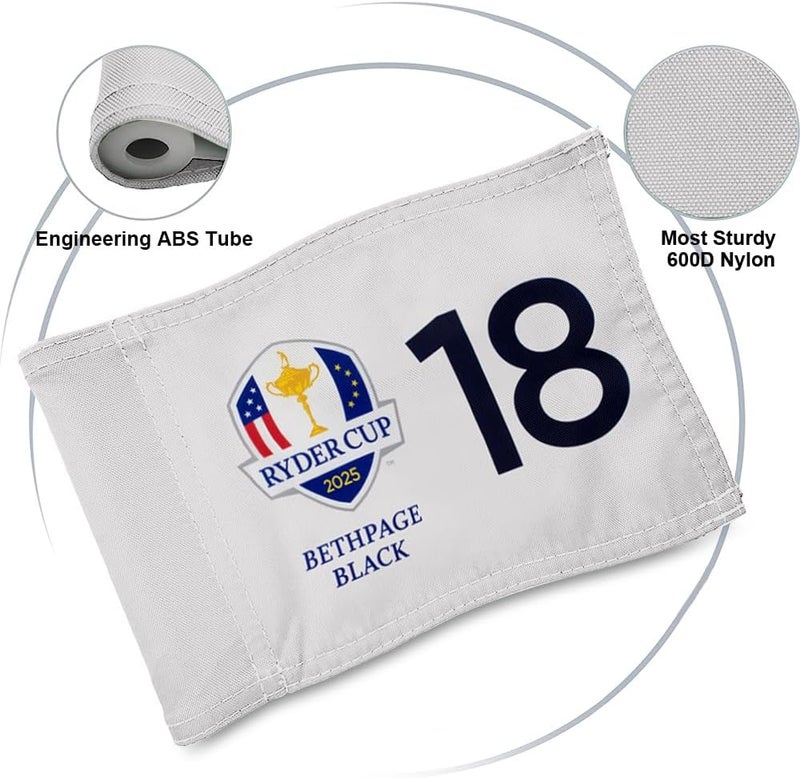 2BUT 2025 Bethpage Black Golf Pin Flag Practic Putting Green Golf Flag For Backyard Garden Double-Sewn 600D Nylon Miniature Pin Flag Regulation Tube Flag (8"x6"(18)) - Image 3
